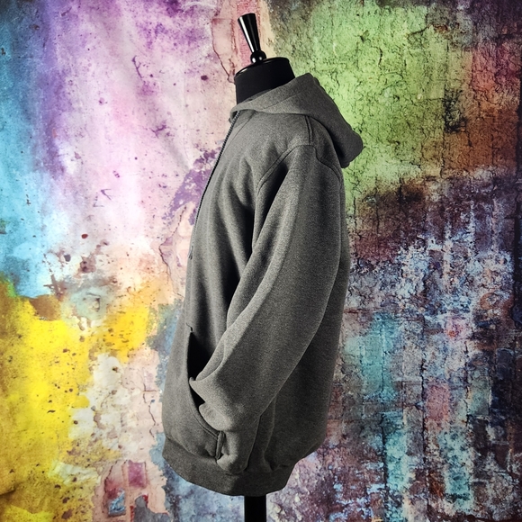 XXL Casual Grey Full Zip Lightweight Hoodie - Picture 3 of 10